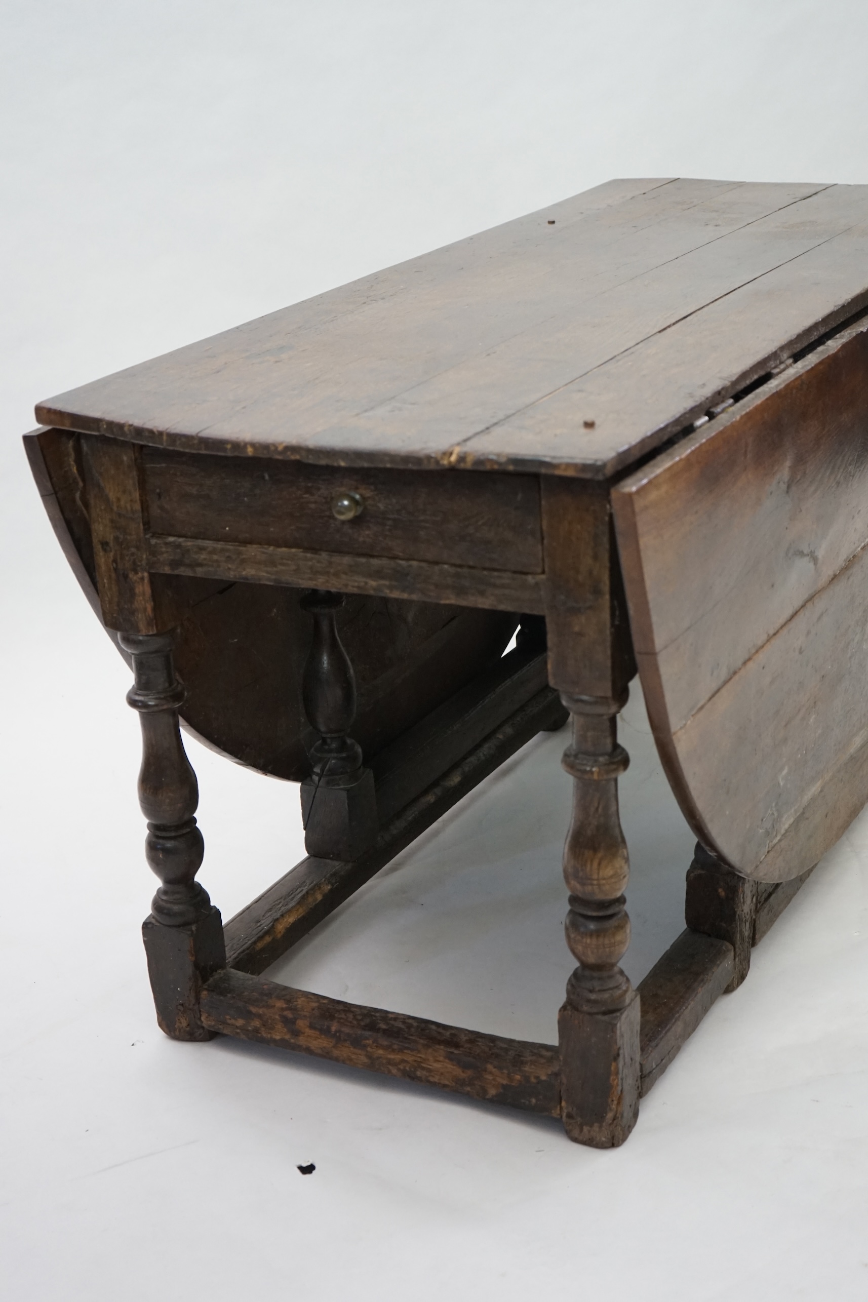 A 17th century and later oak gateleg table